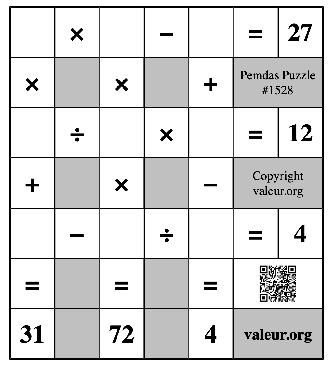 Pemdas Puzzle #1528