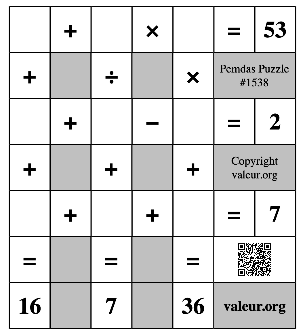 Pemdas Puzzle #1538