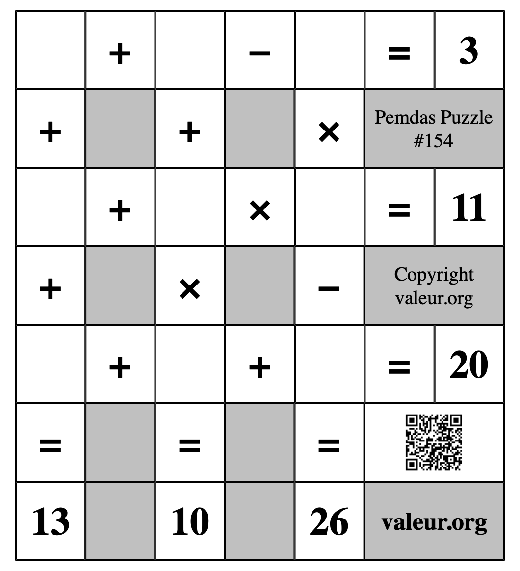 Pemdas Puzzle #154