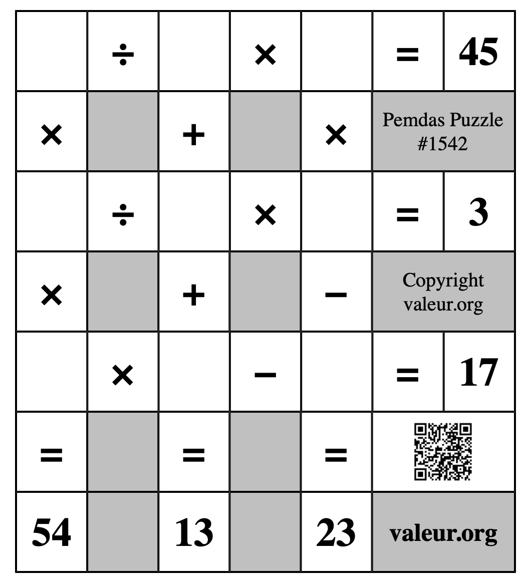 Pemdas Puzzle #1542