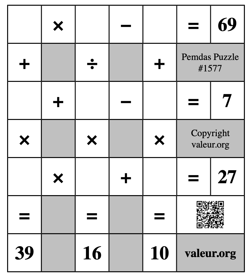 Pemdas Puzzle #1577