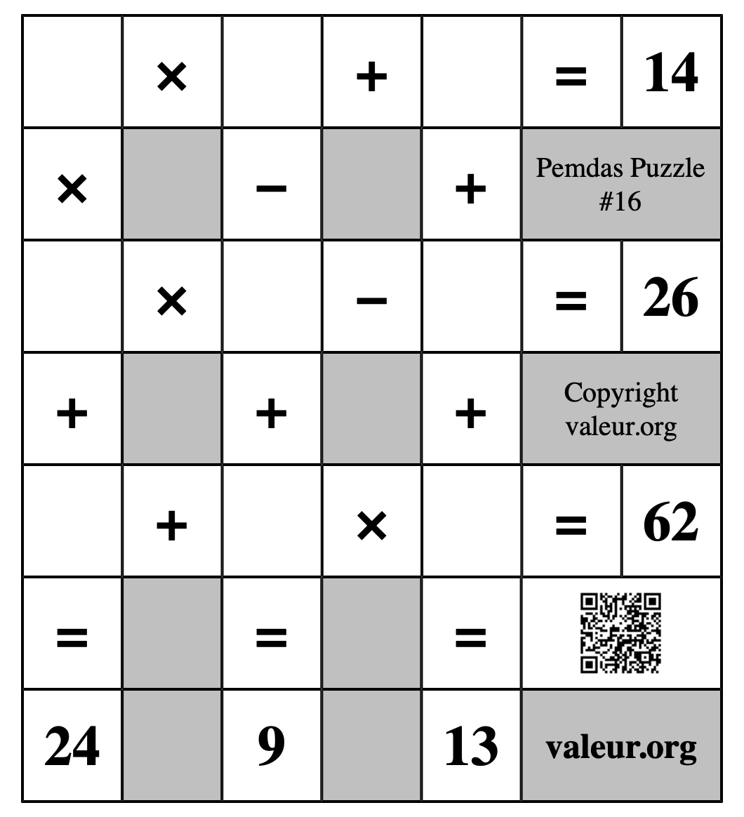 Pemdas Puzzle #16