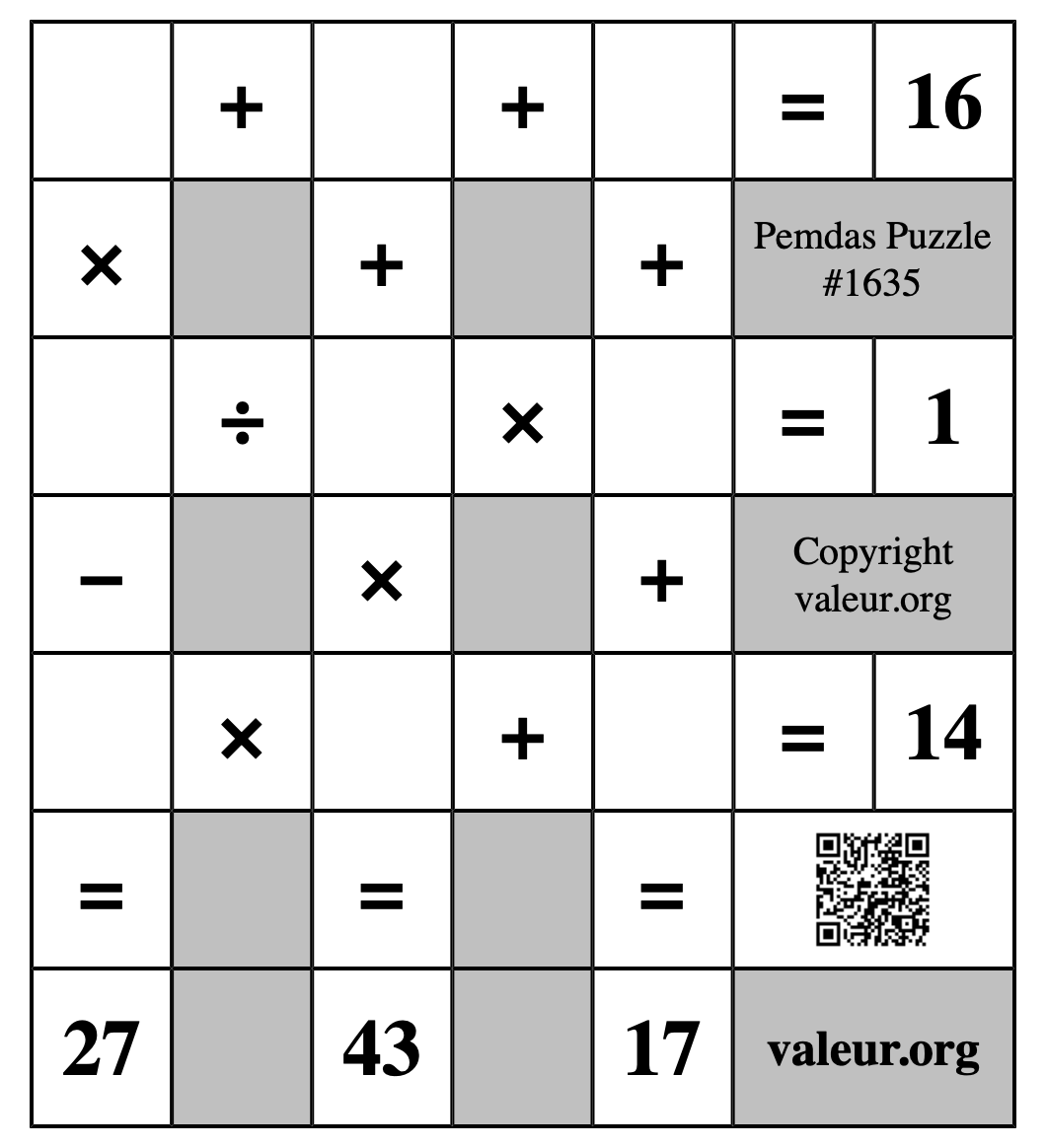 Pemdas Puzzle #1635