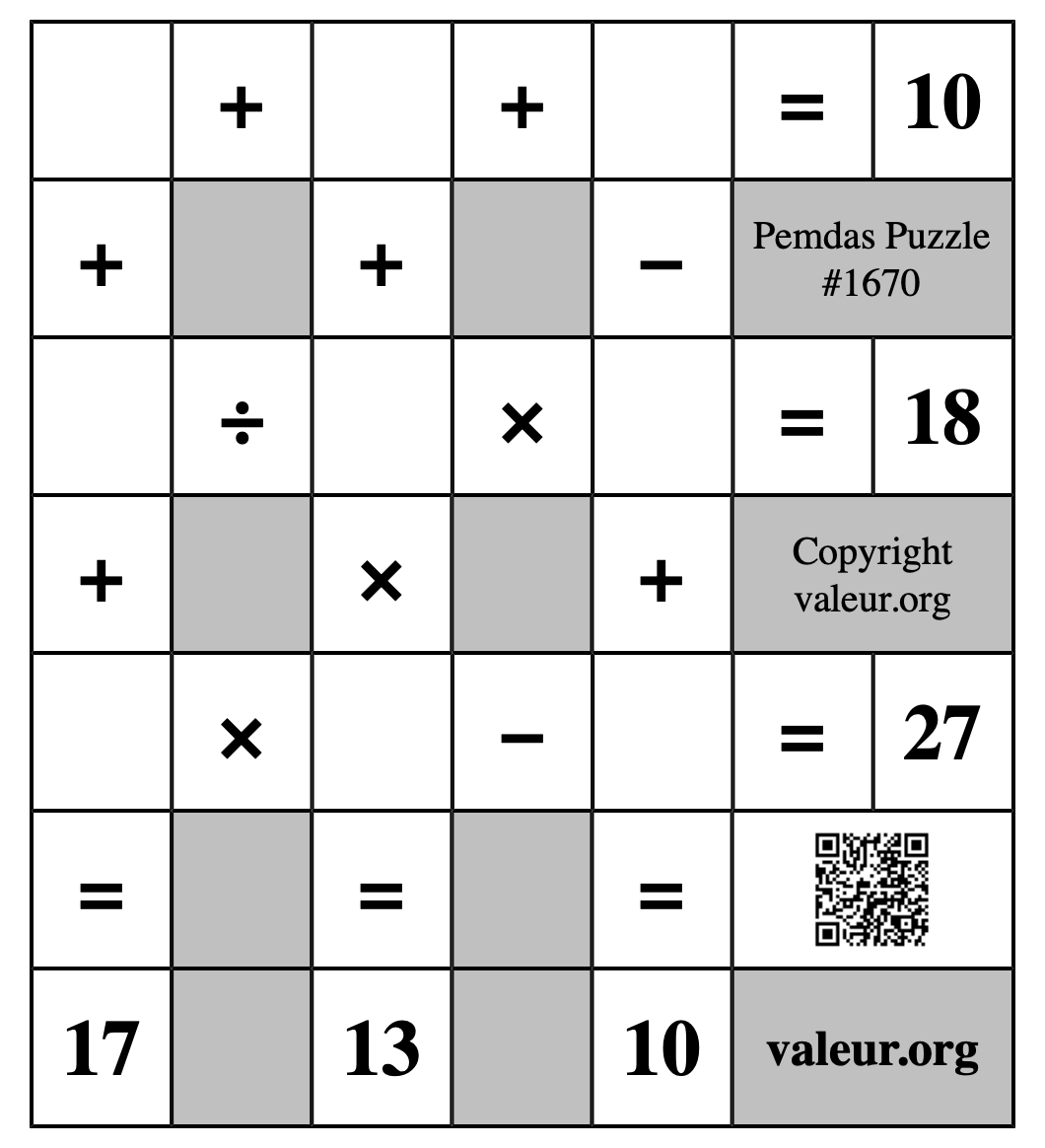 Pemdas Puzzle #1670