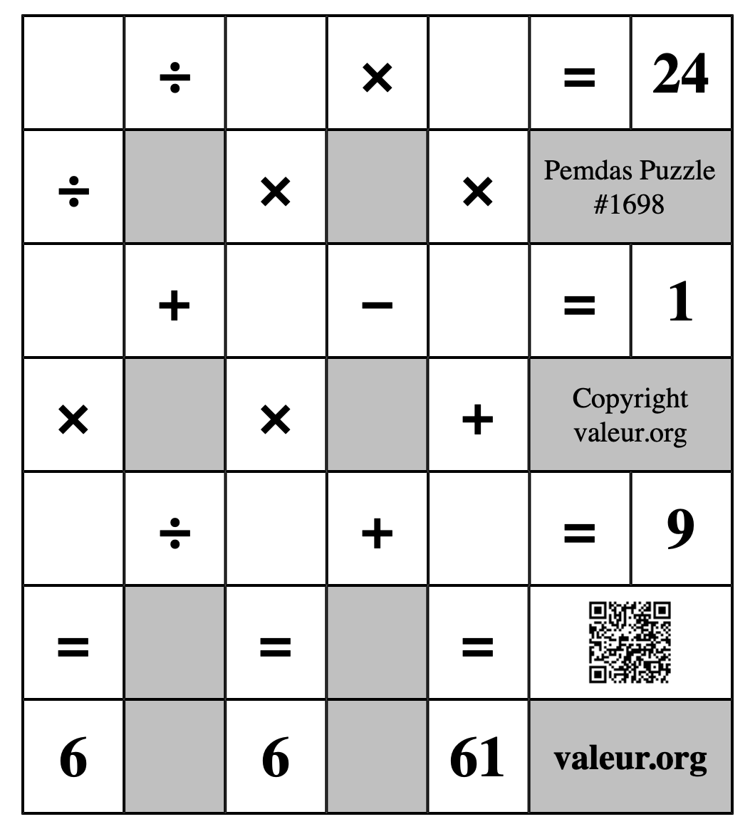 Pemdas Puzzle #1698