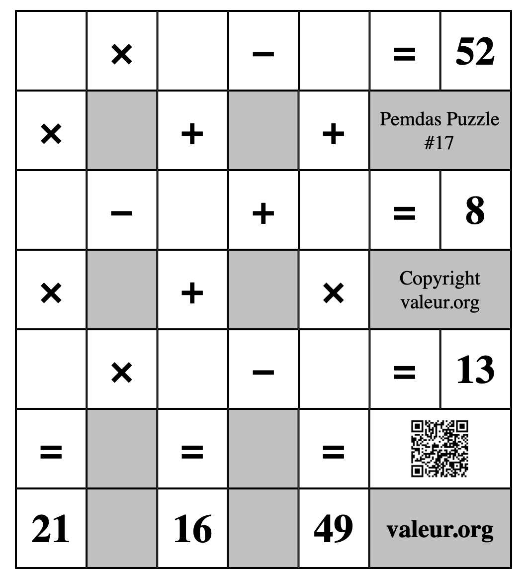 Pemdas Puzzle #17