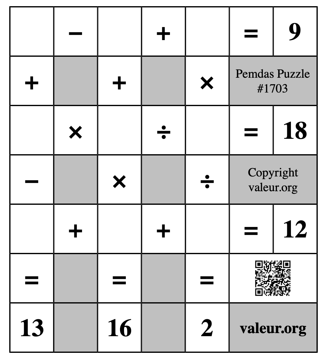 Pemdas Puzzle #1703