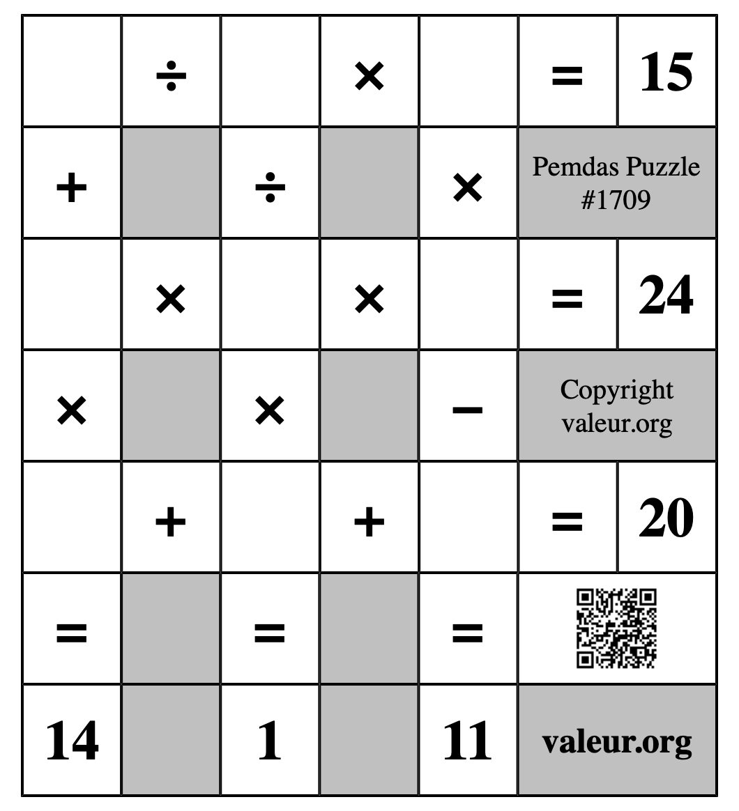 Pemdas Puzzle #1709