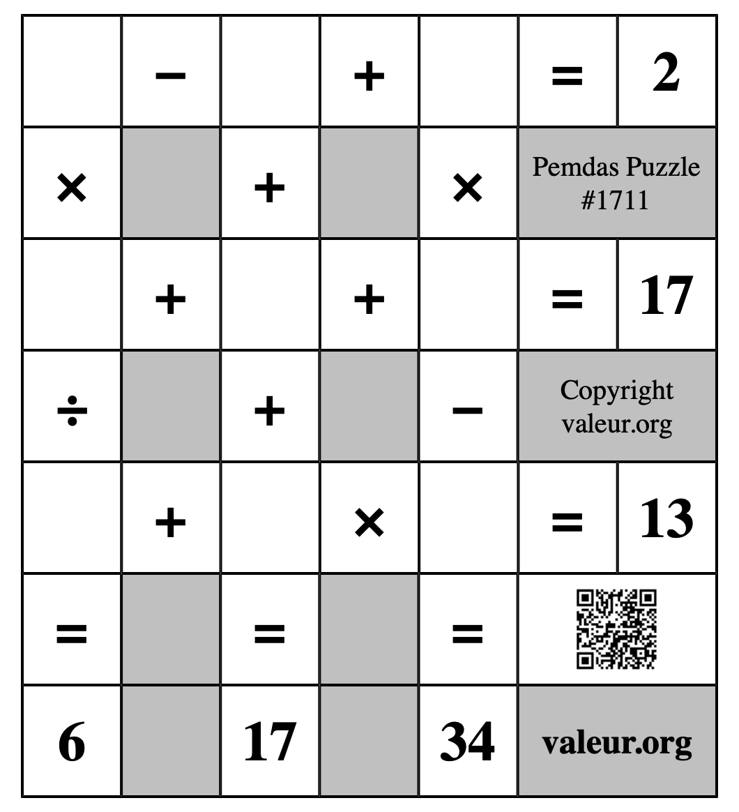 Pemdas Puzzle #1711