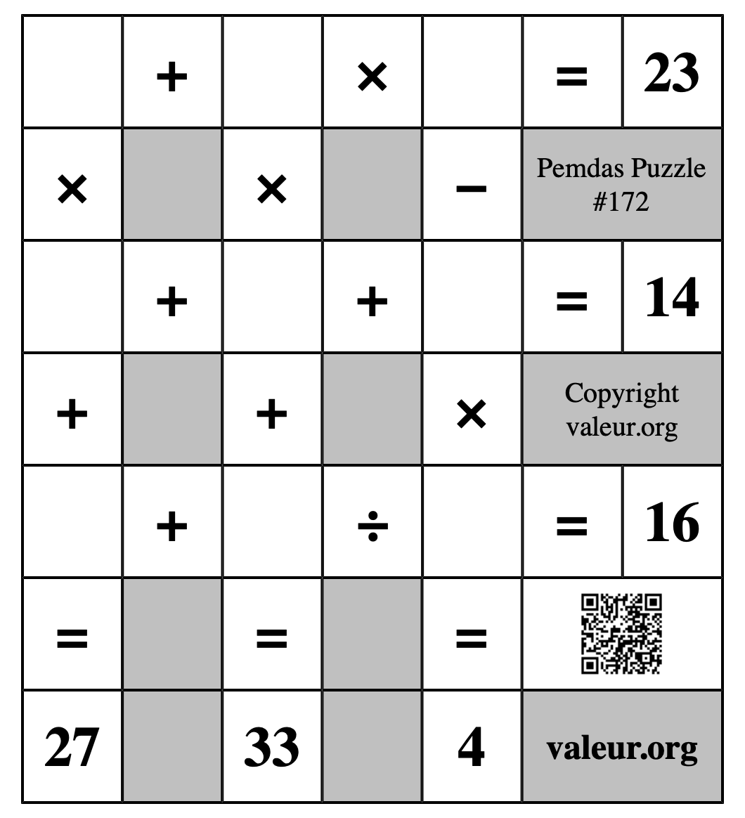 Pemdas Puzzle #172