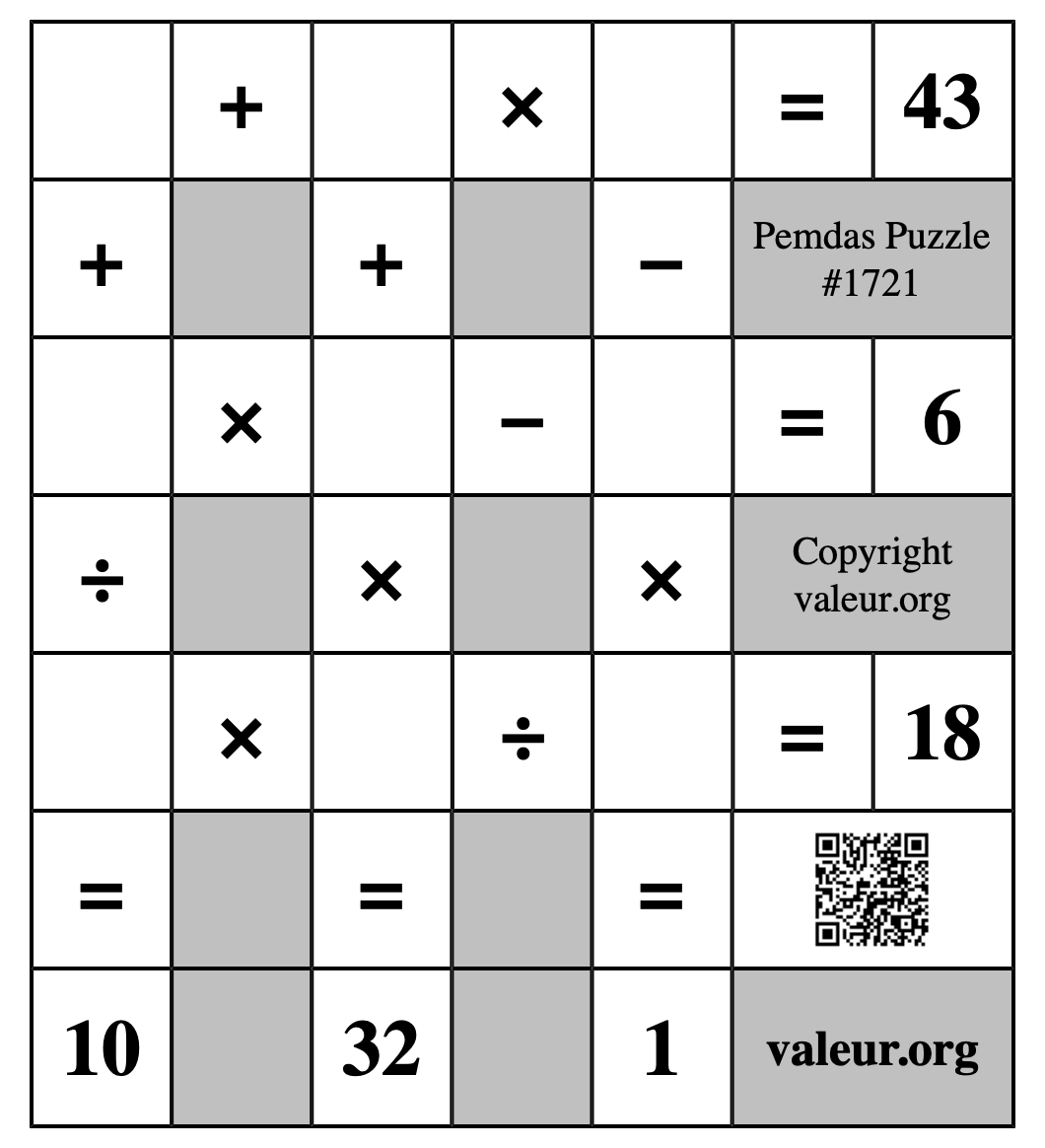 Pemdas Puzzle #1721