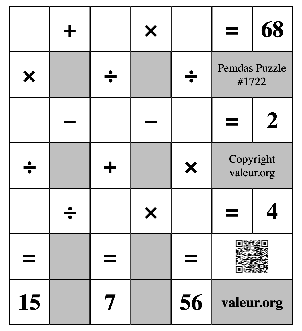 Pemdas Puzzle #1722