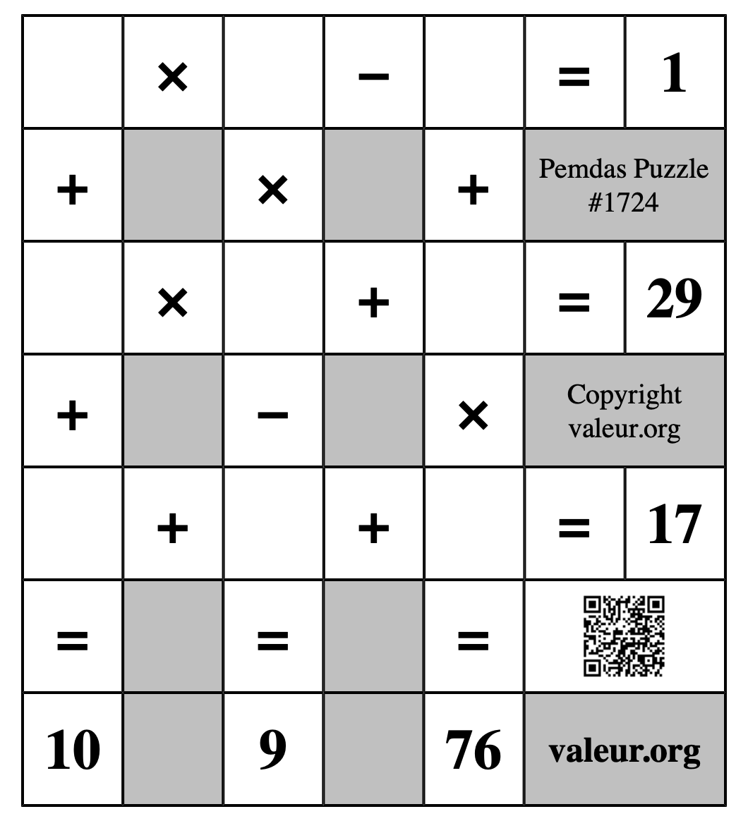 Pemdas Puzzle #1724