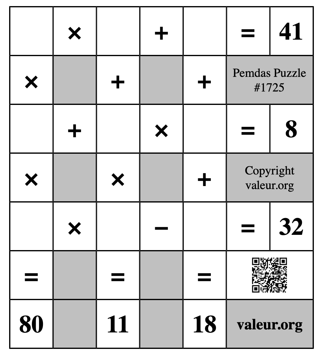 Pemdas Puzzle #1725