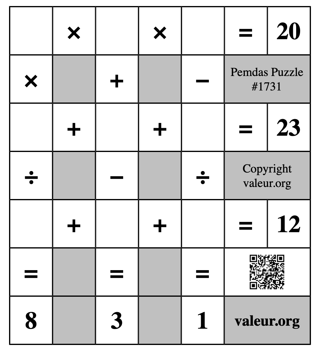 Pemdas Puzzle #1731