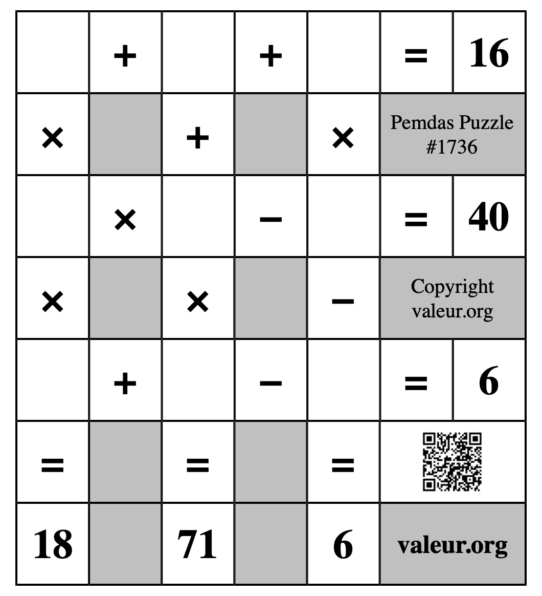 Pemdas Puzzle #1736