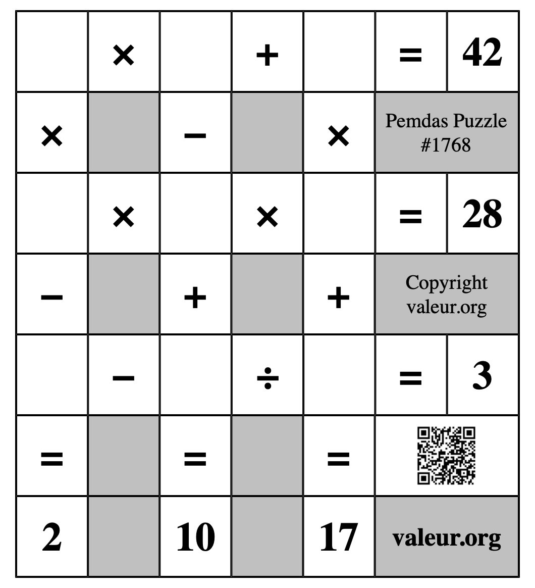 Pemdas Puzzle #1768