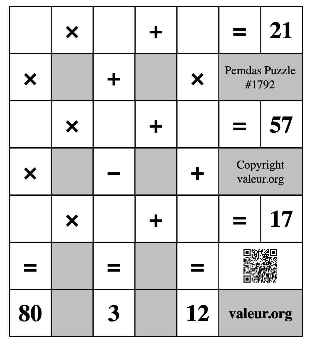 Pemdas Puzzle #1792