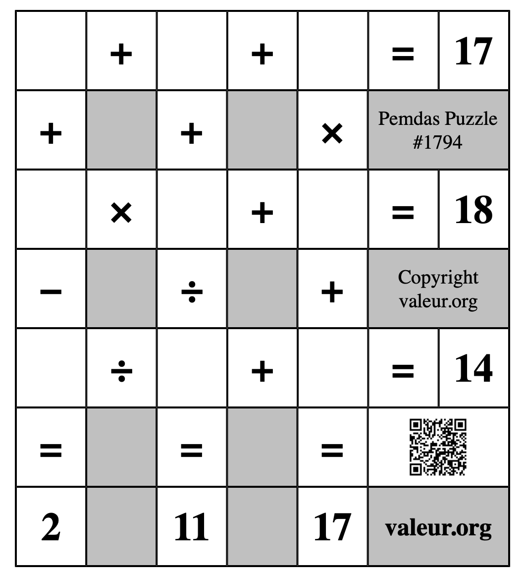 Pemdas Puzzle #1794