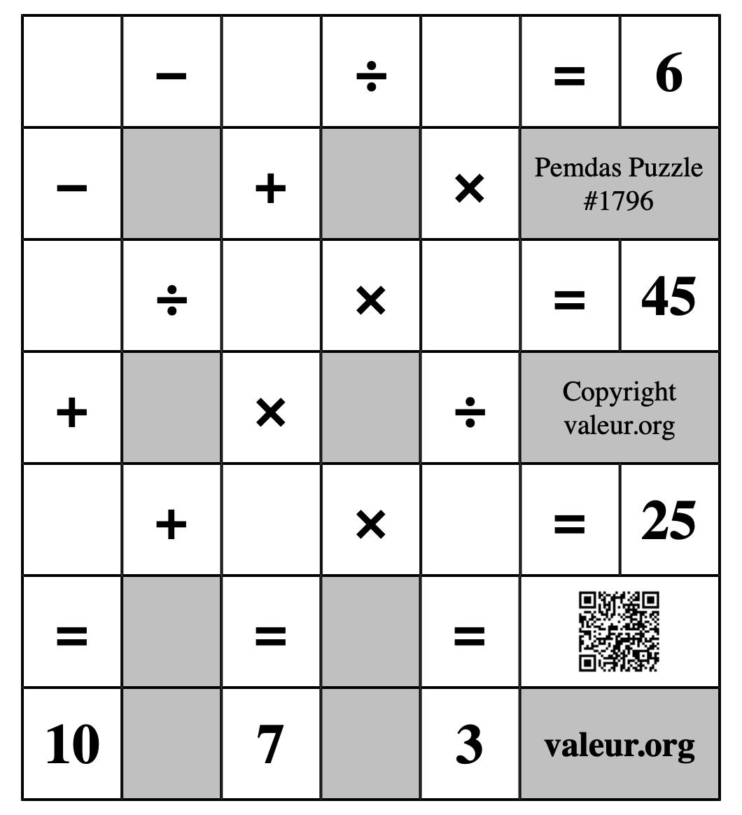 Pemdas Puzzle #1796