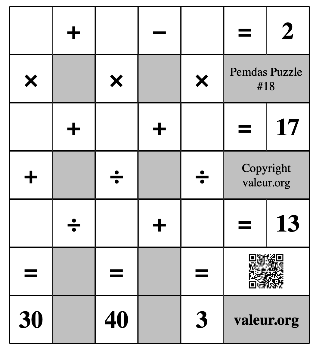 Pemdas Puzzle #18