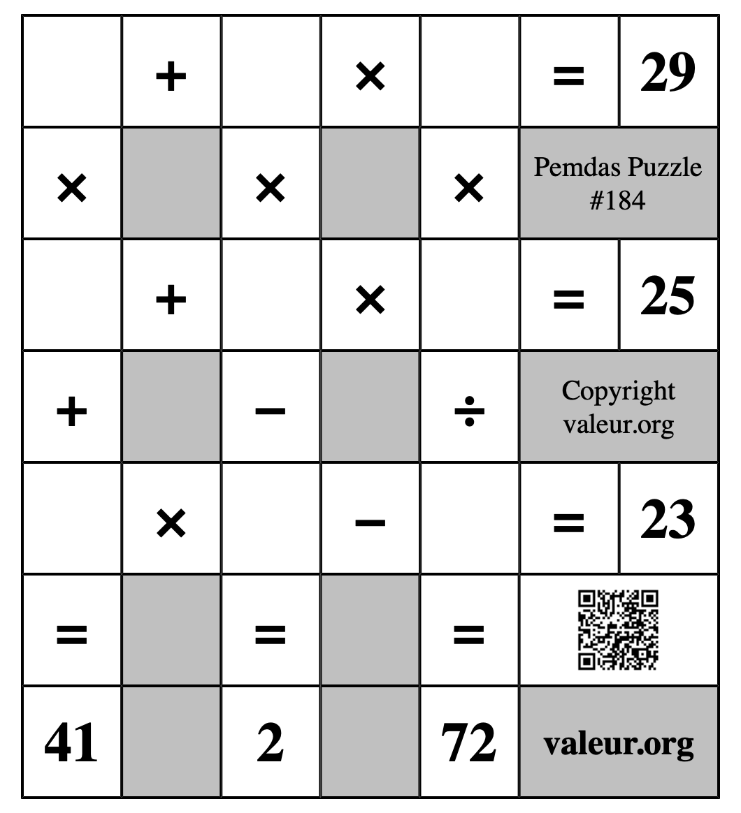 Pemdas Puzzle #184