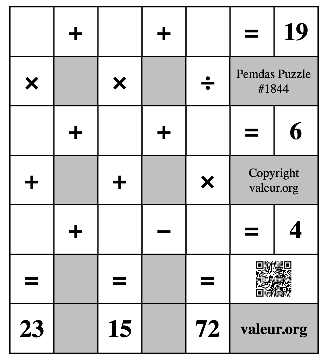 Pemdas Puzzle #1844