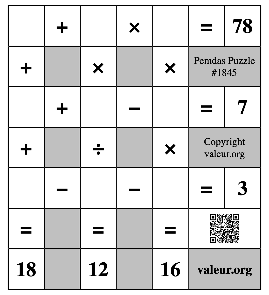 Pemdas Puzzle #1845