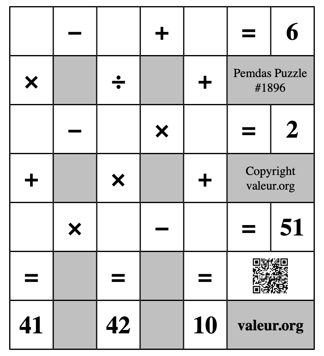 Pemdas Puzzle #1896