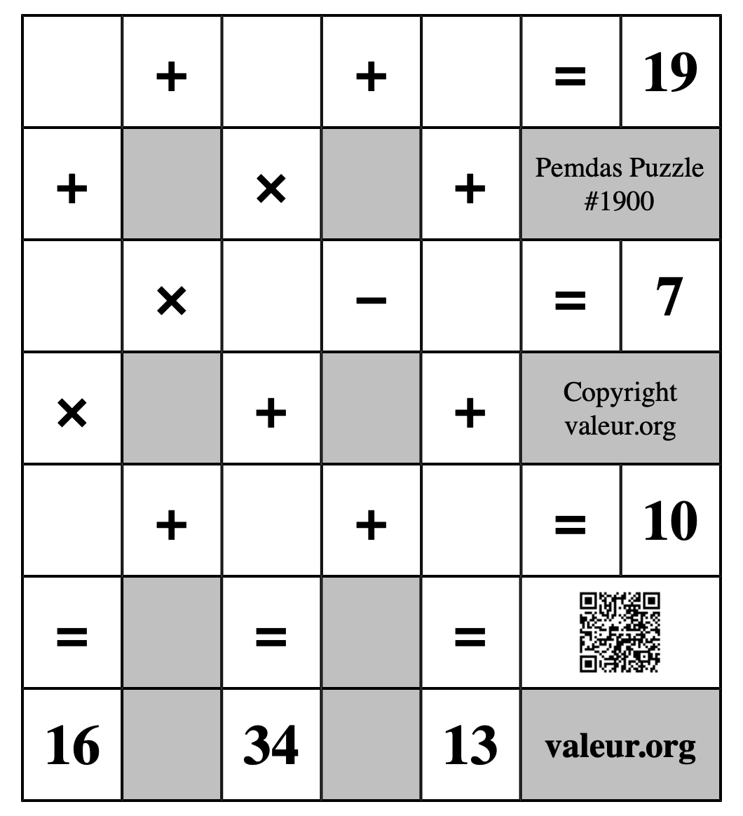 Pemdas Puzzle #1900