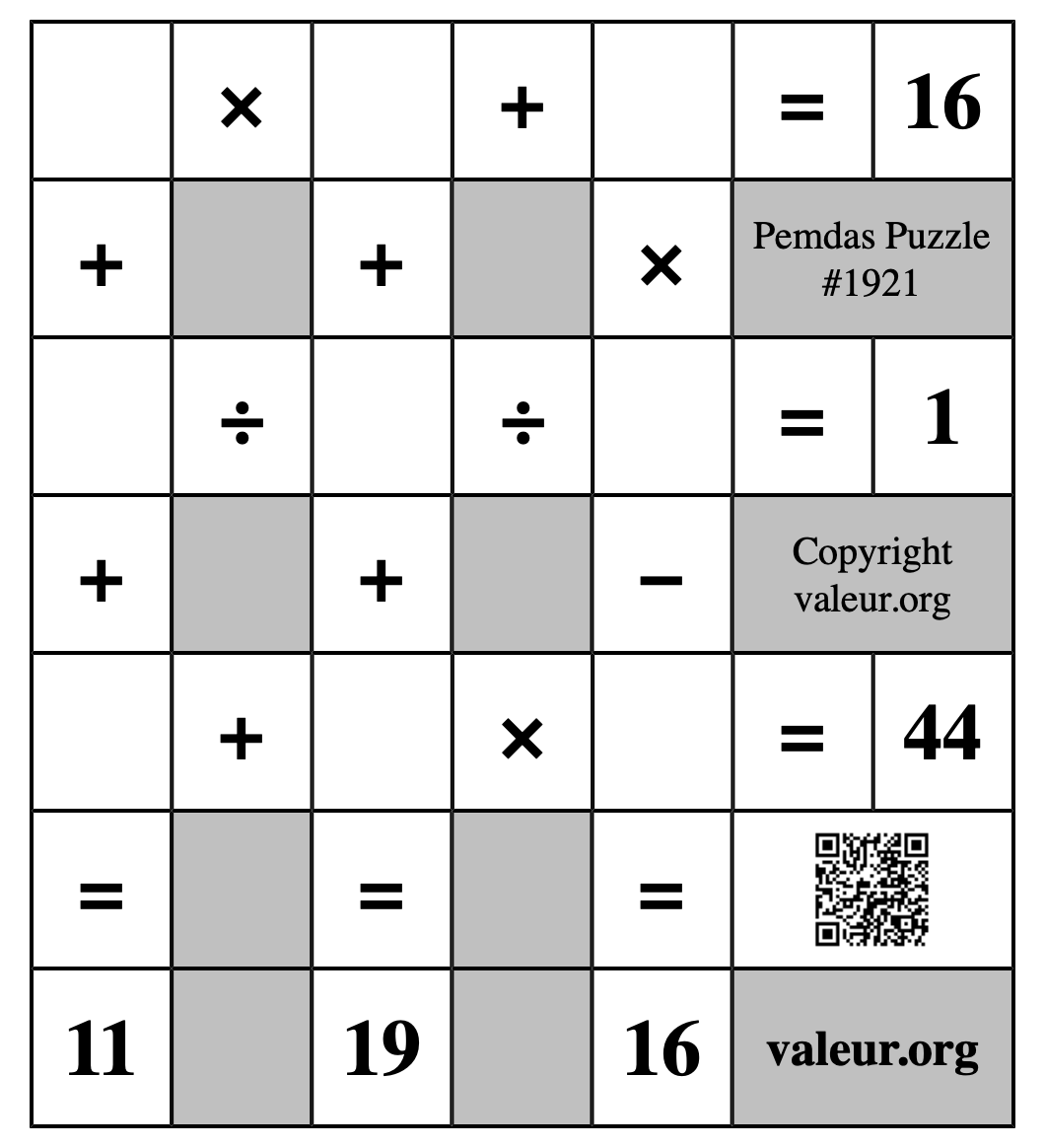 Pemdas Puzzle #1921