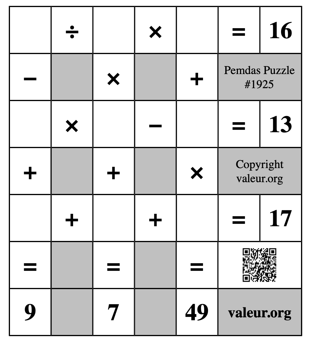 Pemdas Puzzle #1925