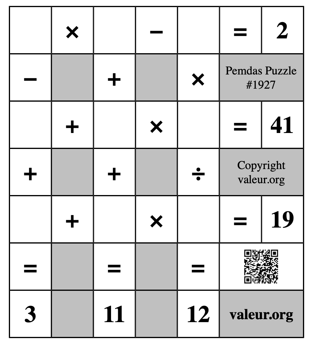 Pemdas Puzzle #1927