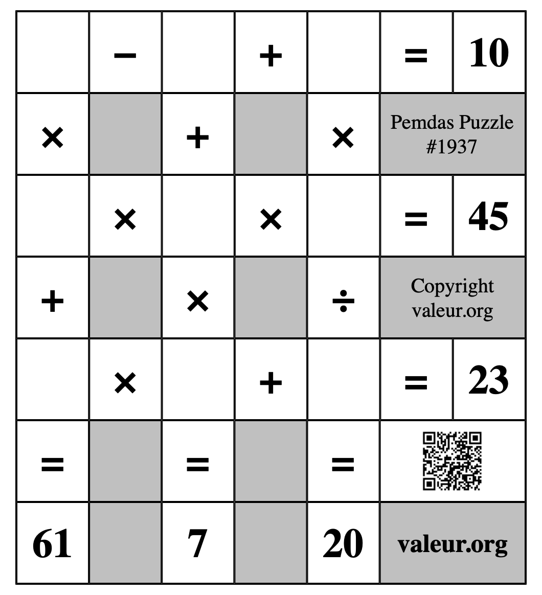 Pemdas Puzzle #1937