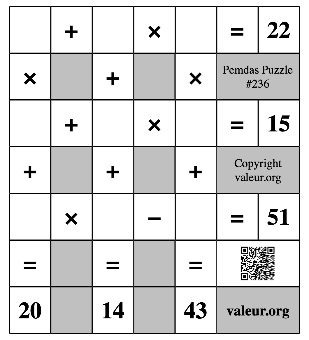 Pemdas Puzzle #236