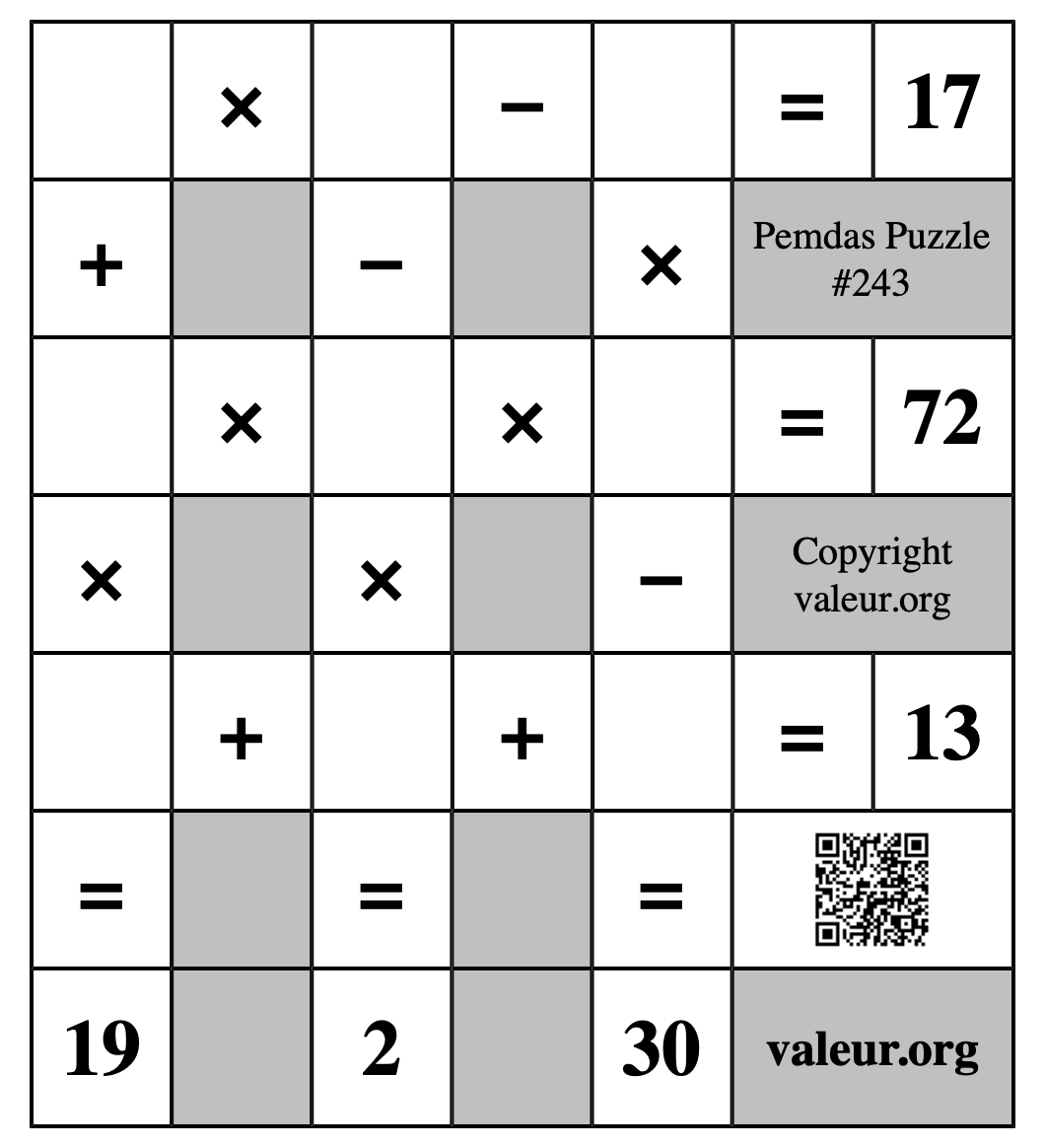 Pemdas Puzzle #243