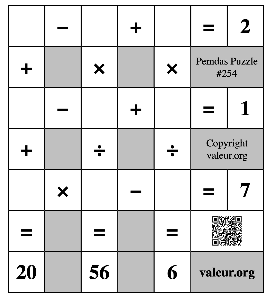 Pemdas Puzzle #254