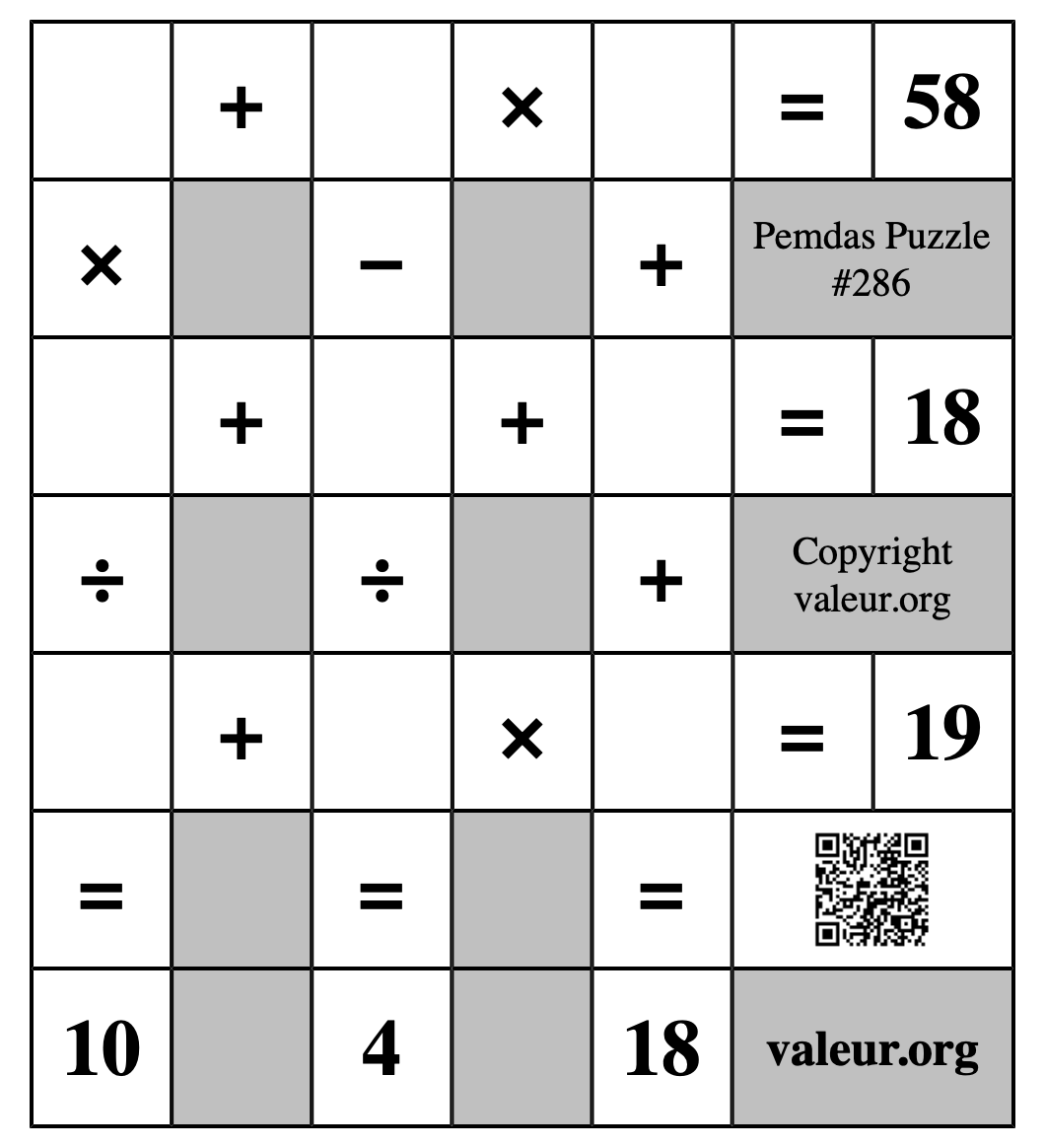 Pemdas Puzzle #286