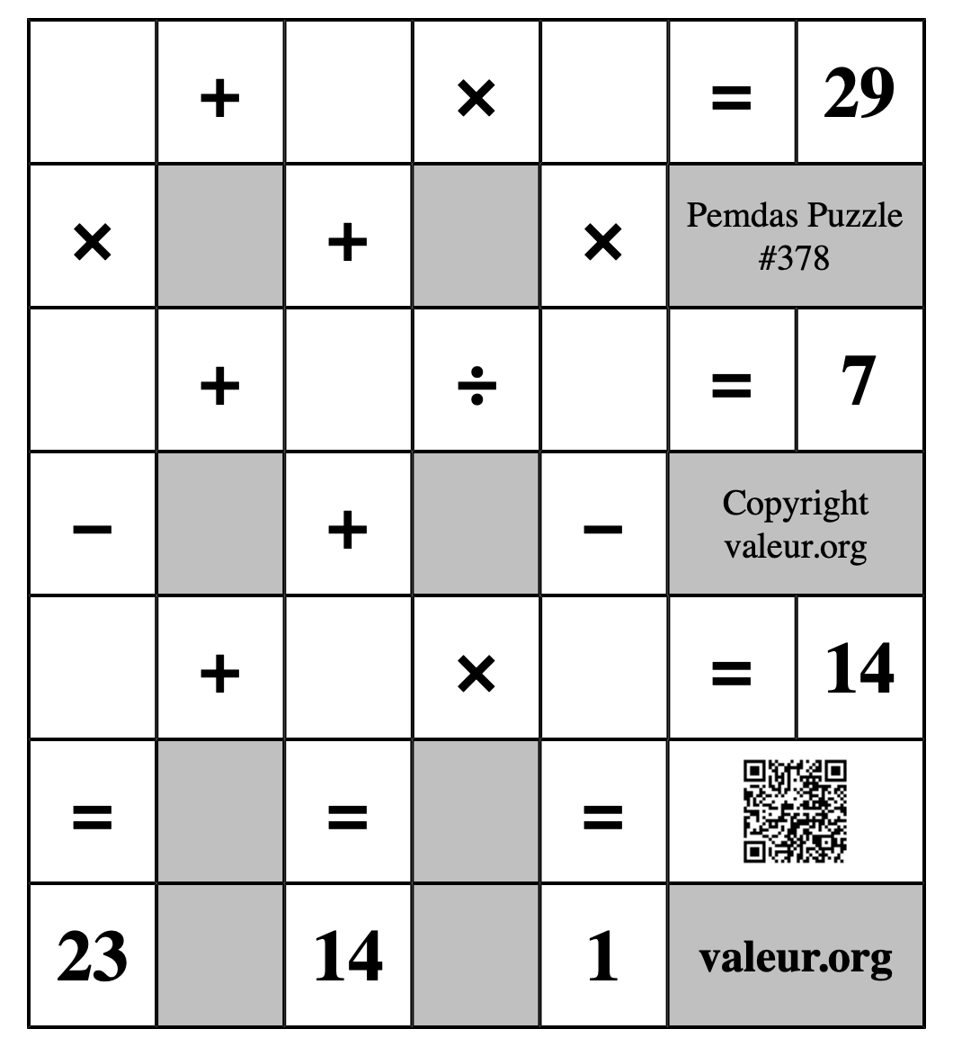 Pemdas Puzzle #378