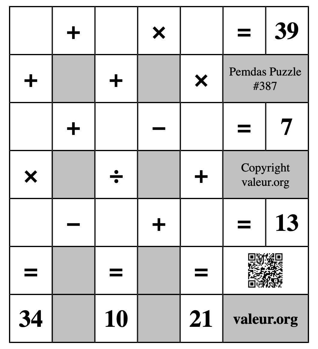 Pemdas Puzzle #387