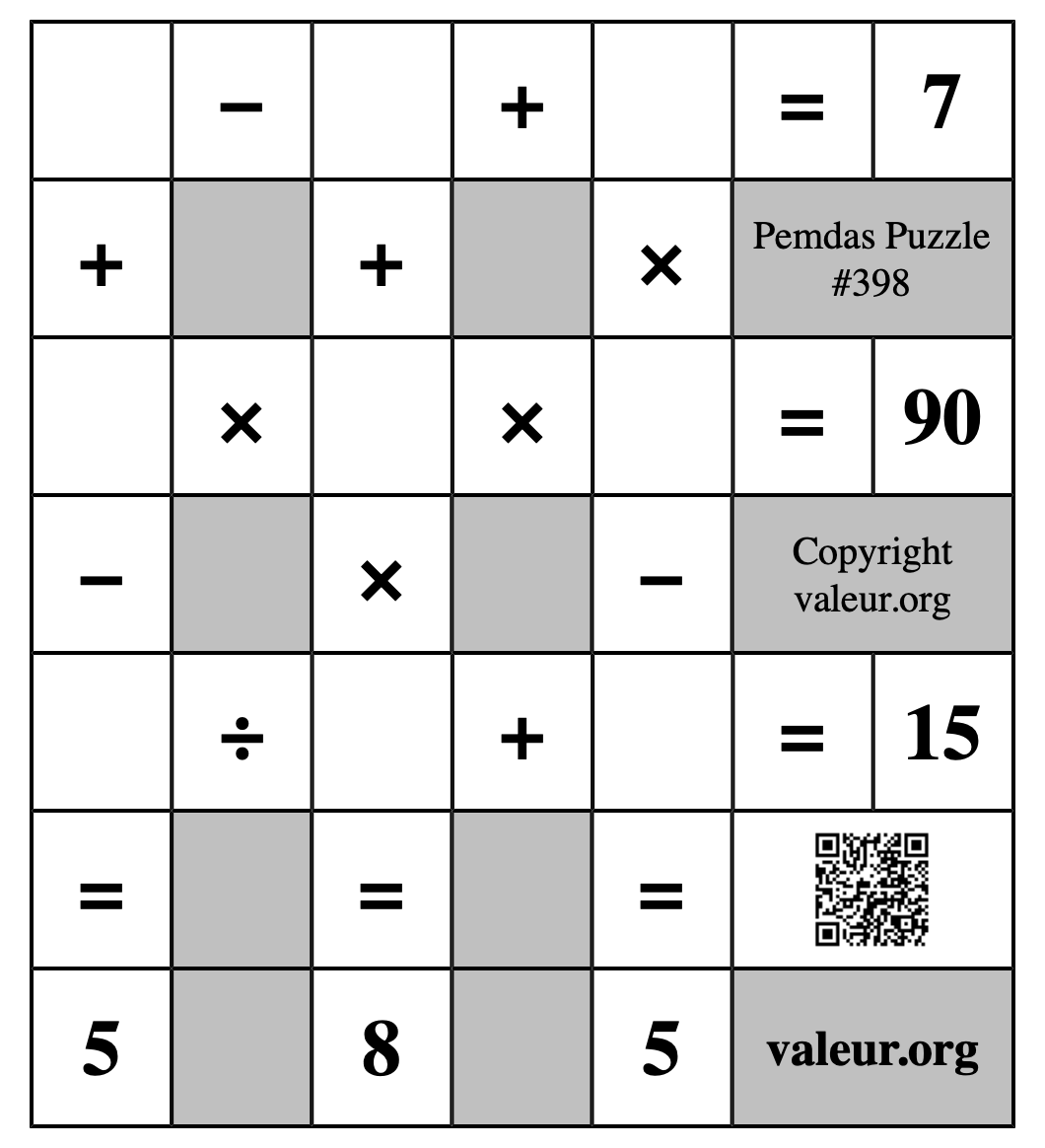Pemdas Puzzle #398