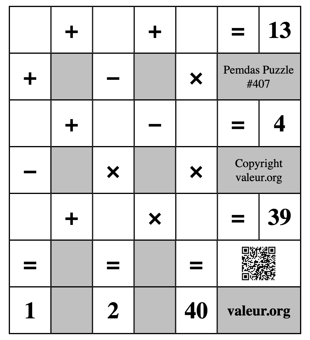 Pemdas Puzzle #407