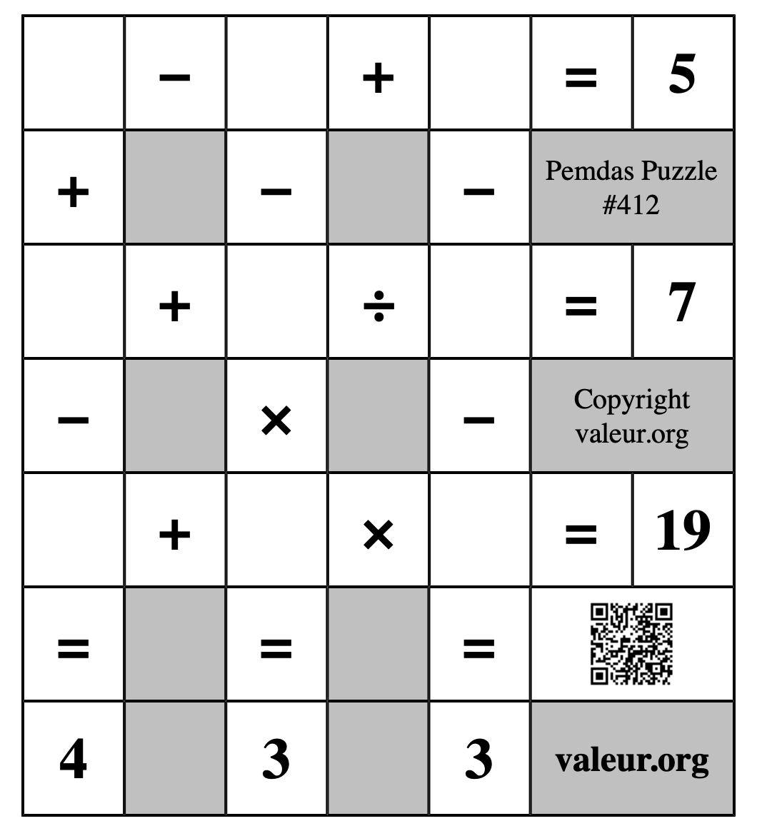 Pemdas Puzzle #412