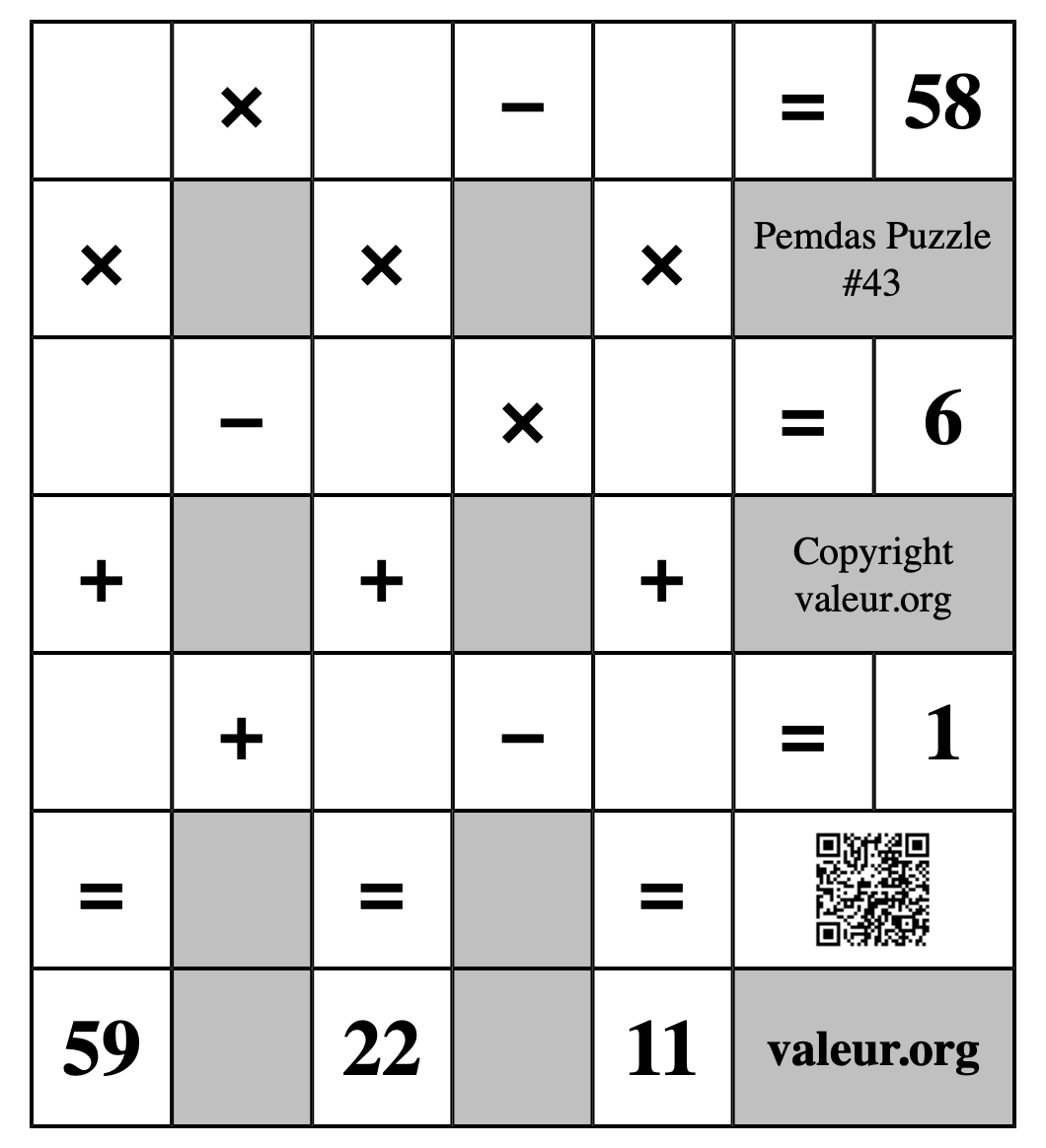 Pemdas Puzzle #43