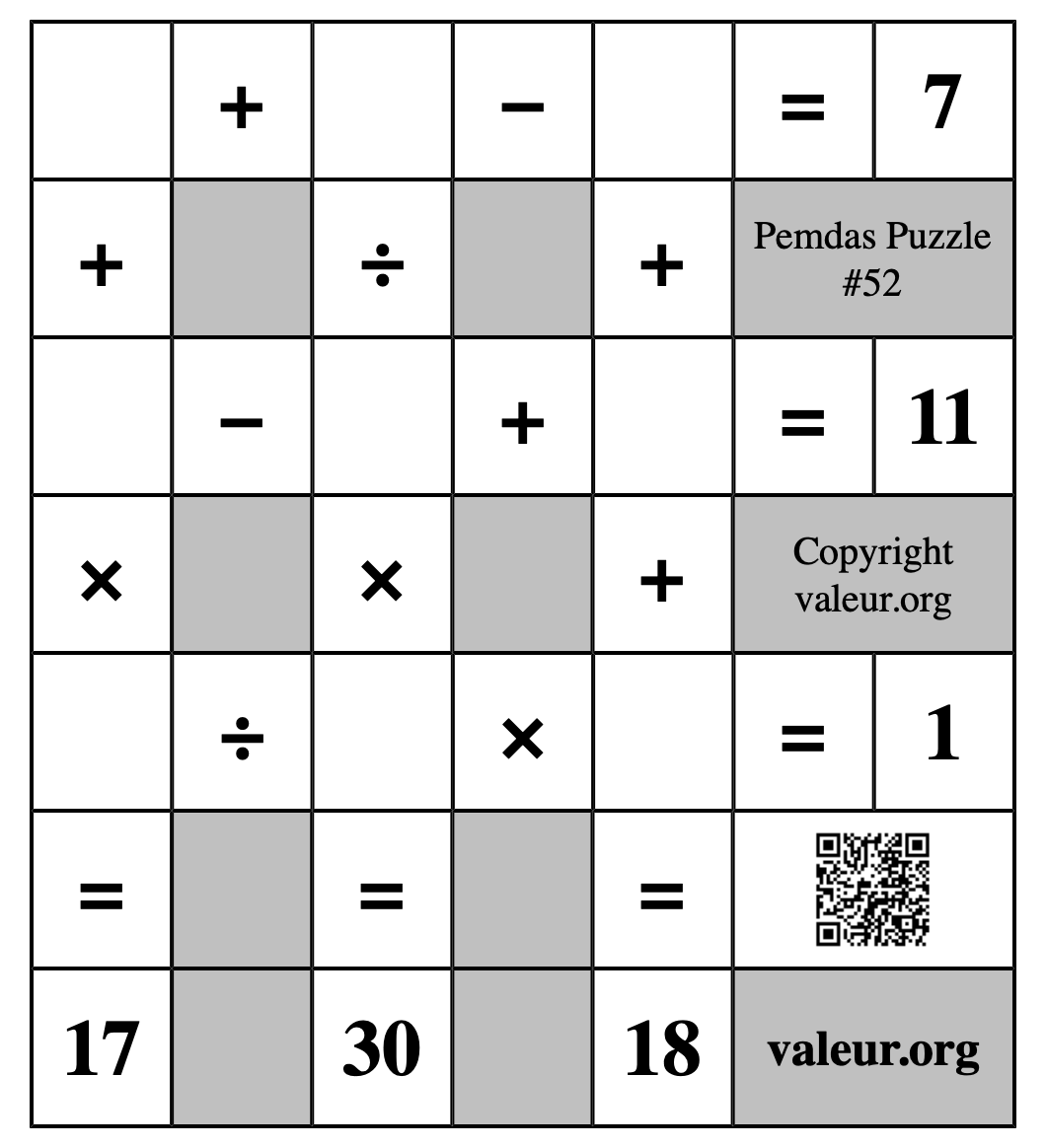 Pemdas Puzzle #52