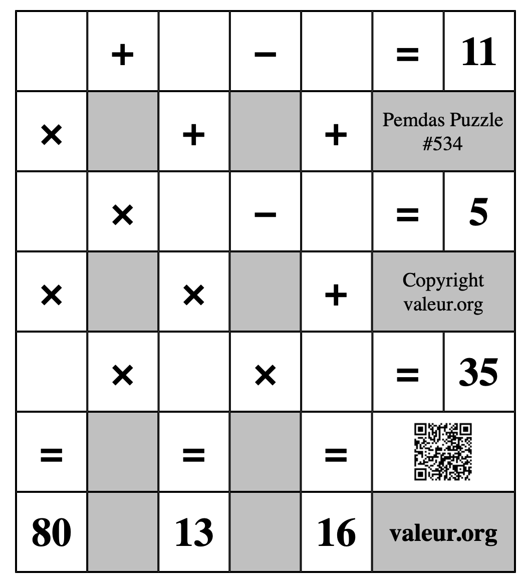 Pemdas Puzzle #534