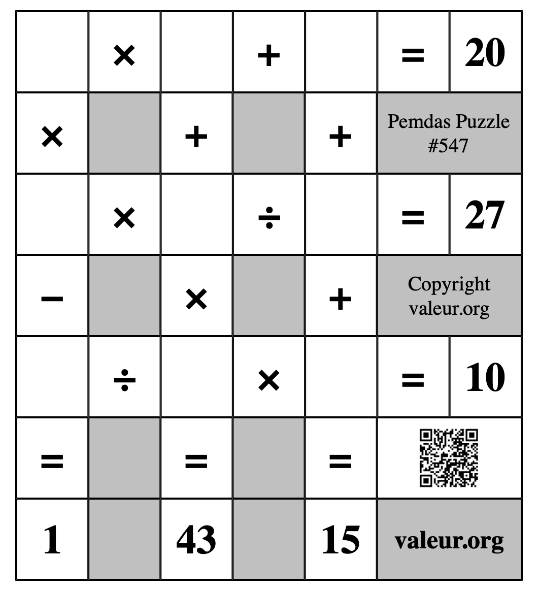 Pemdas Puzzle #547