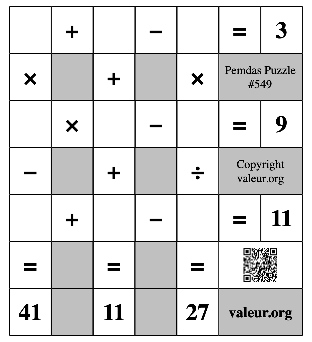 Pemdas Puzzle #549