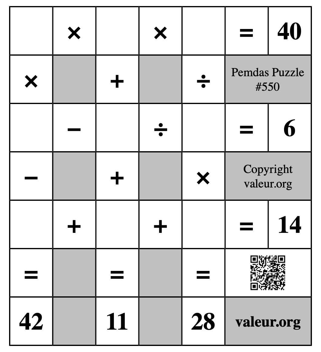 Pemdas Puzzle #550