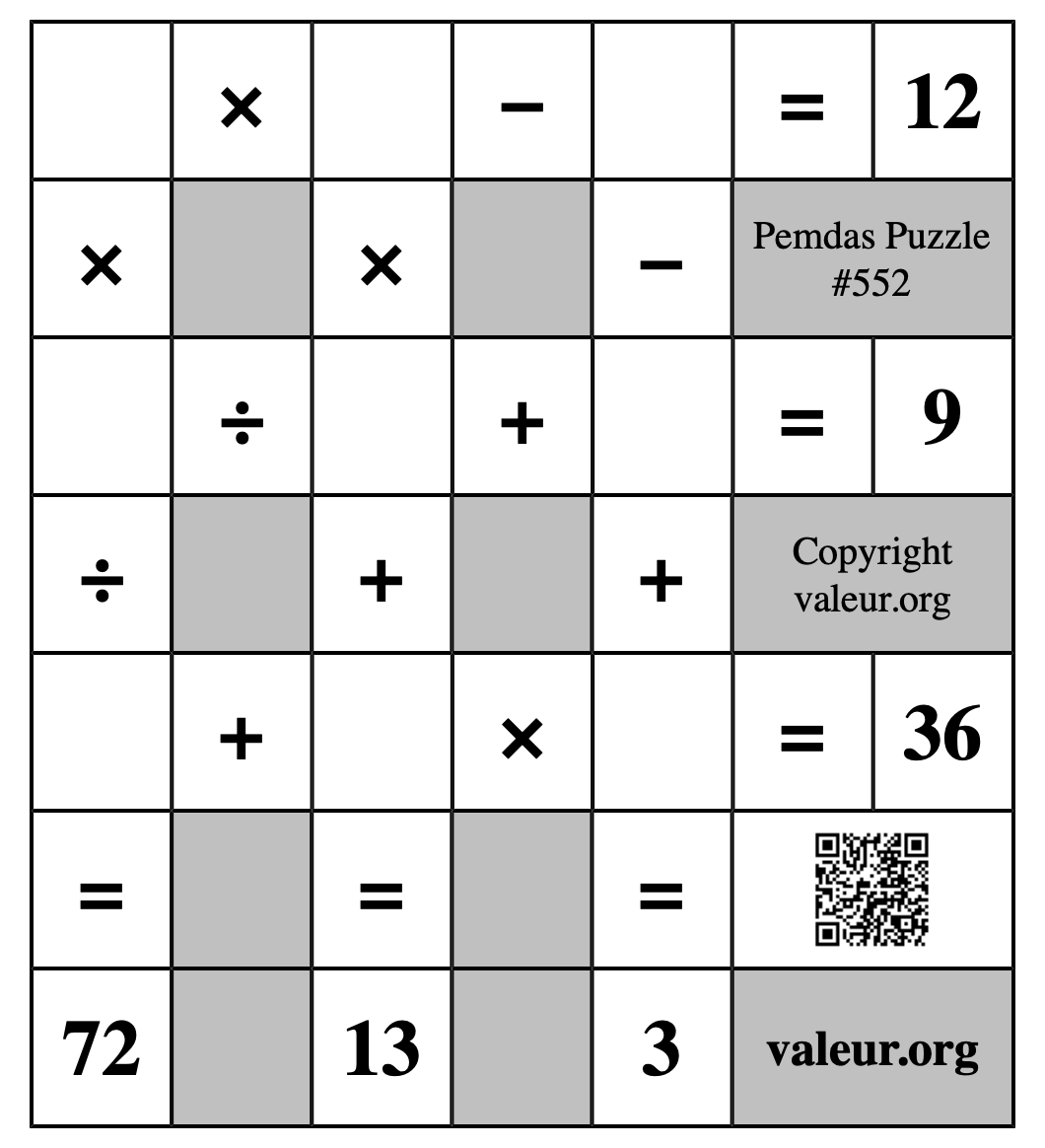 Pemdas Puzzle #552